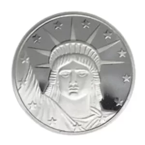 1 OZ SILVER ROUND LADY LIBERTY SILVERTOWNE