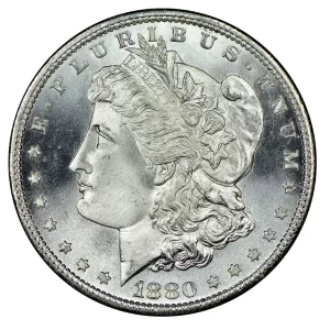 1880-O S MORGAN SILVER DOLLAR NGC BU G.T. MORGAN LABEL
