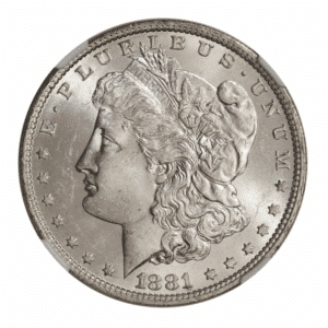 1881 O $1 U.S. SILVER MORGAN NGC MS63