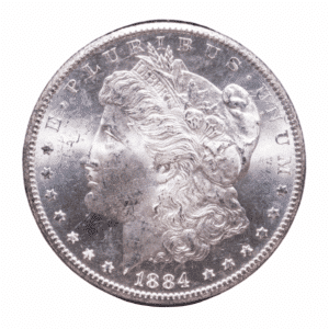 1884 AMERICAN SILVER MORGAN DOLLAR CC GSA