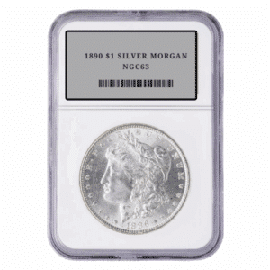 1890 $1 SILVER MORGAN NGC63