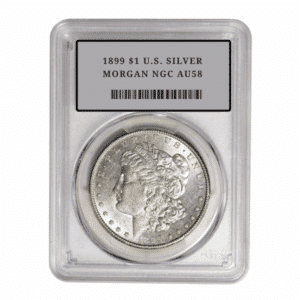 1899 $1 U.S. SILVER MORGAN NGC AU58