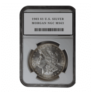 1903 $1 U.S. SILVER MORGAN NGC MS63