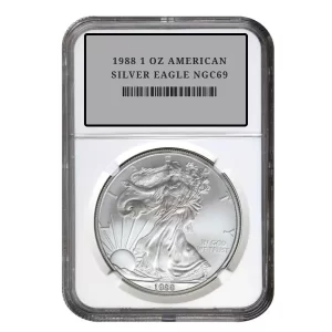 1988 1 OZ AMERICAN SILVER EAGLE NGC69