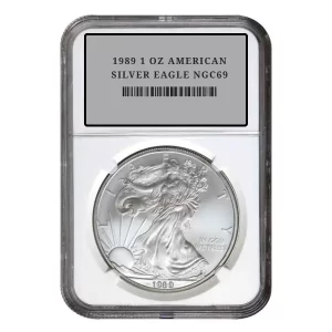 1989 1 OZ AMERICAN SILVER EAGLE NGC69