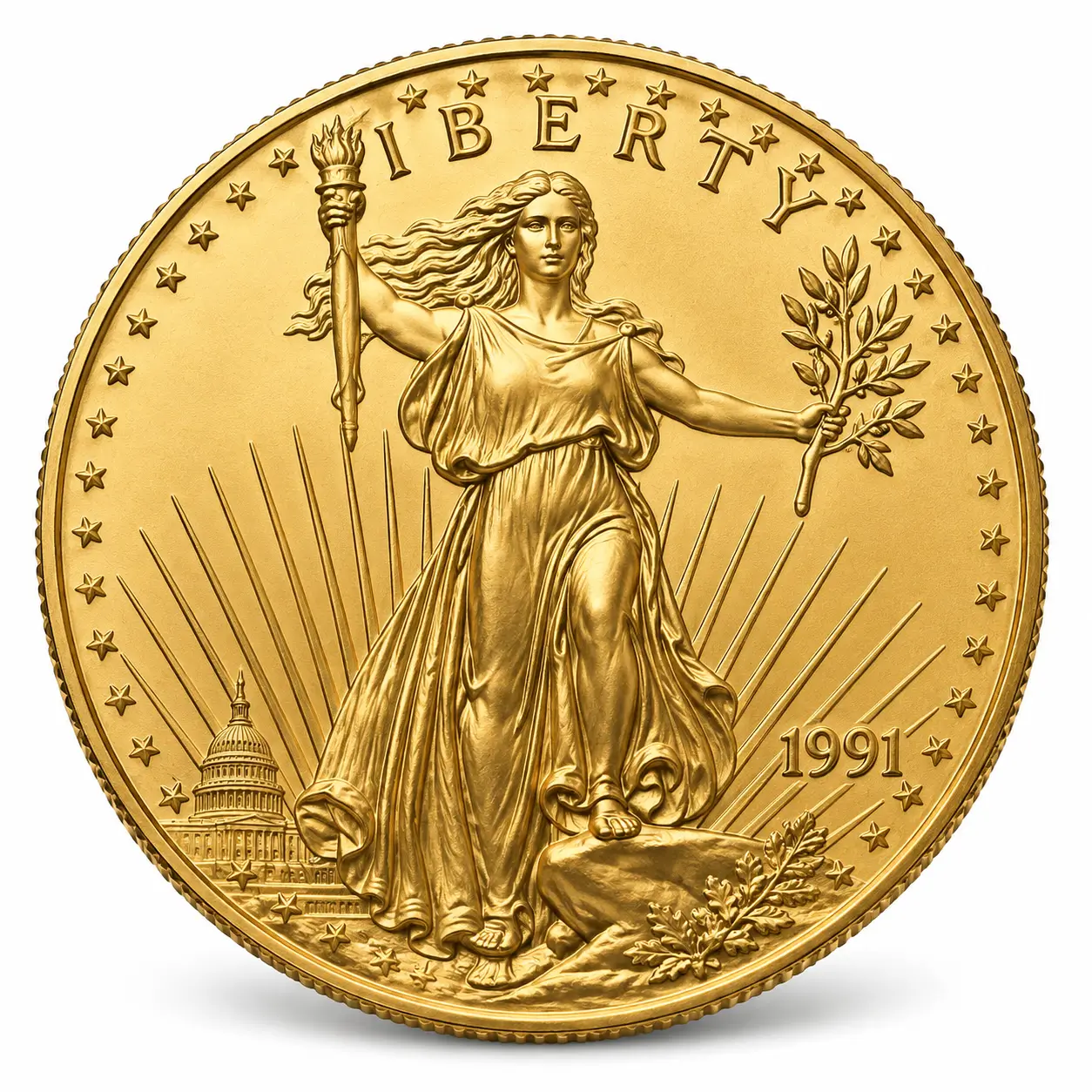 1991 1/2 OZ AMERICAN GOLD EAGLE - Image 2