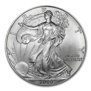 2000 1 OZ AMERICAN SILVER EAGLE NGC69