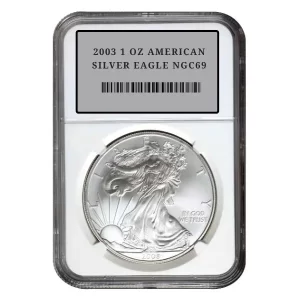 2003 1 OZ AMERICAN SILVER EAGLE NGC69