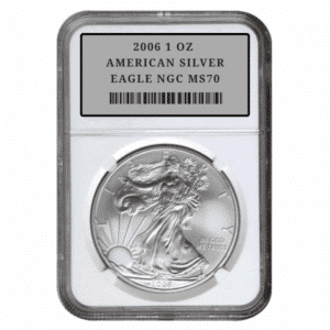 2006 1 OZ AMERICAN SILVER EAGLE NGC MS70