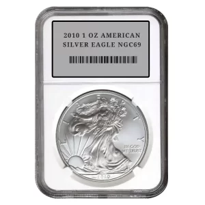 2010 1 OZ AMERICAN SILVER EAGLE NGC69