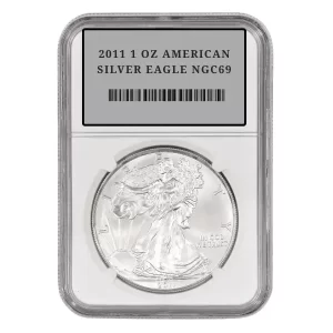 2011 1 OZ AMERICAN SILVER EAGLE NGC69