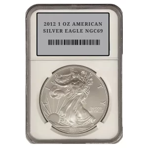 2012 1 OZ AMERICAN SILVER EAGLE NGC69