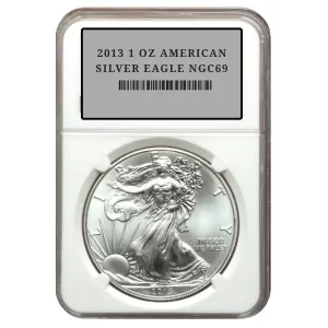 2013 1 OZ AMERICAN SILVER EAGLE NGC69