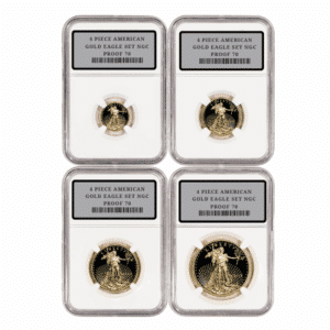4 PIECE AMERICAN GOLD EAGLE SET NGC PROOF 70