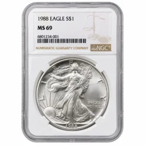 1988 1 OZ AMERICAN SILVER EAGLE MS69