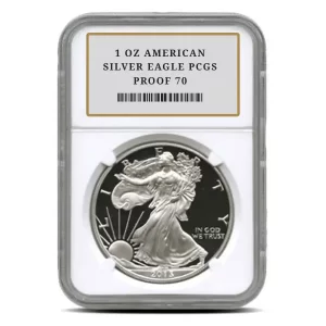 1 OZ AMERICAN SILVER EAGLE PCGS PROOF 70