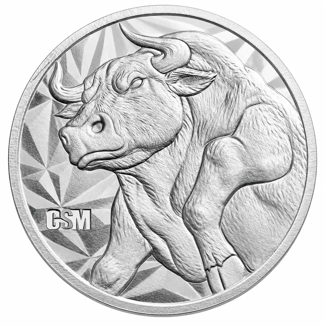 1 OZ SILVER ROUND BULL AND BEAR GOLDEN STATE MINT - Image 2
