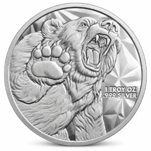 1 OZ SILVER ROUND BULL AND BEAR GOLDEN STATE MINT