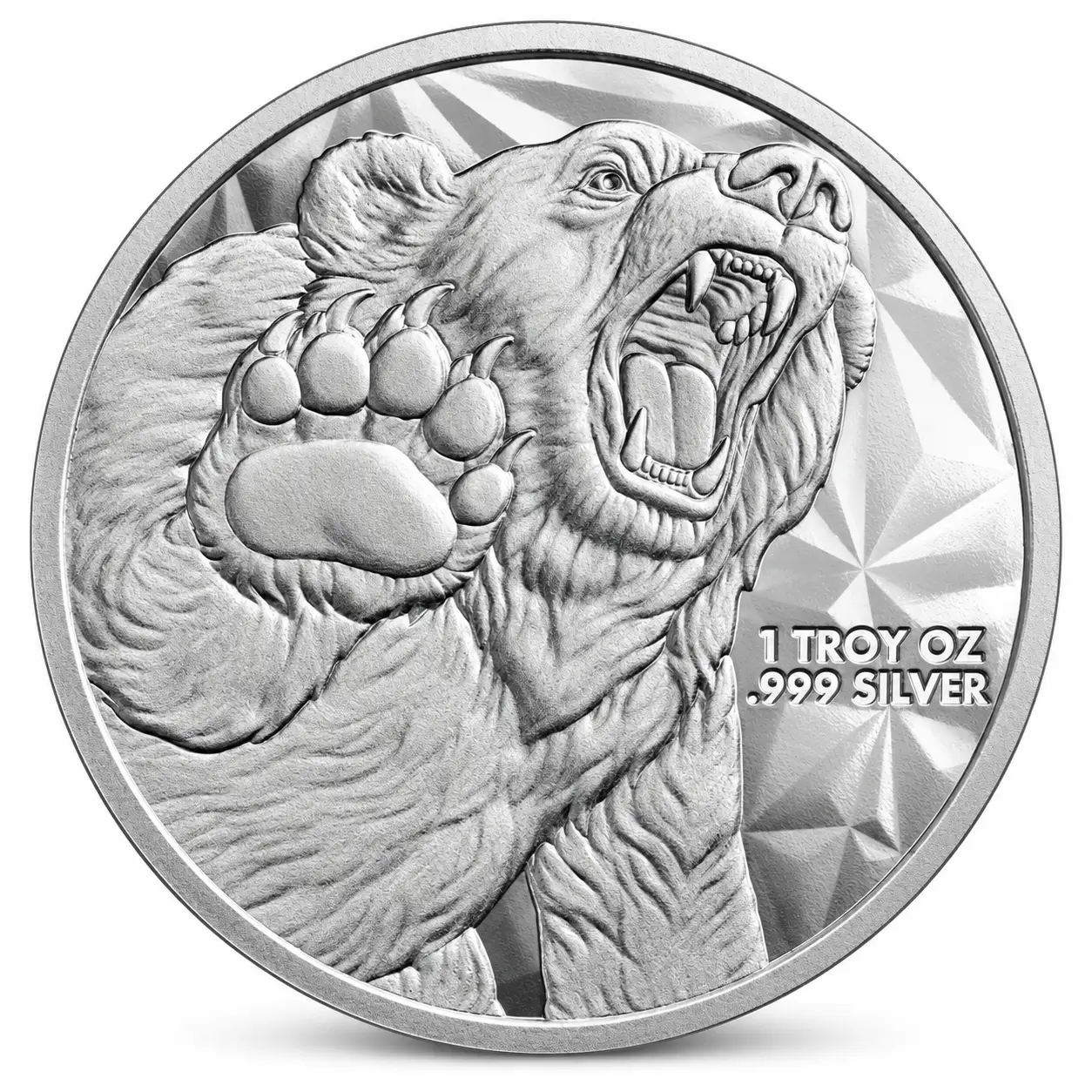 1 OZ SILVER ROUND BULL AND BEAR GOLDEN STATE MINT