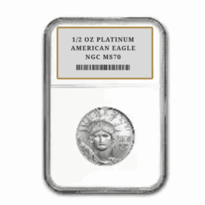 1/2 OZ PLATINUM AMERICAN EAGLE NGC MS70
