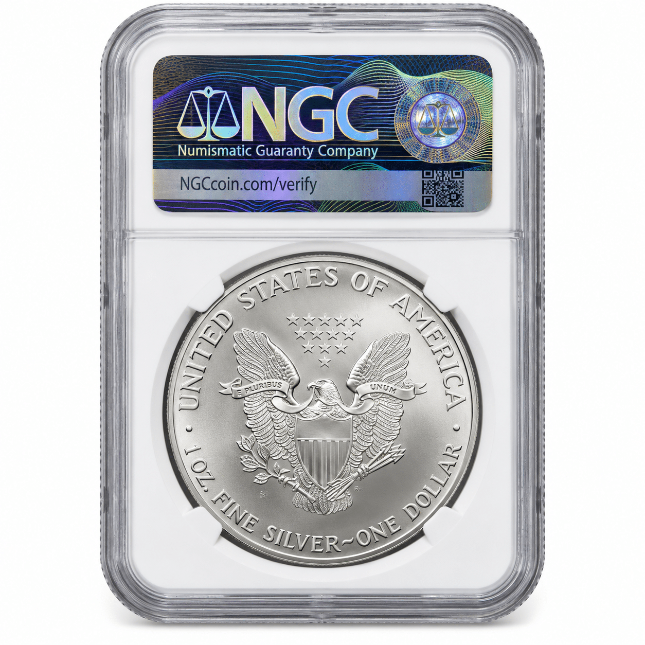 1992 1 OZ AMERICAN SILVER EAGLE NGC69 - Image 2