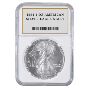 1994 1 OZ AMERICAN SILVER EAGLE NGC69