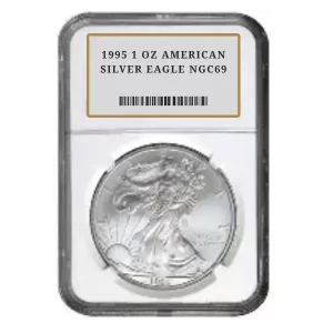 1995 1 OZ AMERICAN SILVER EAGLE NGC69