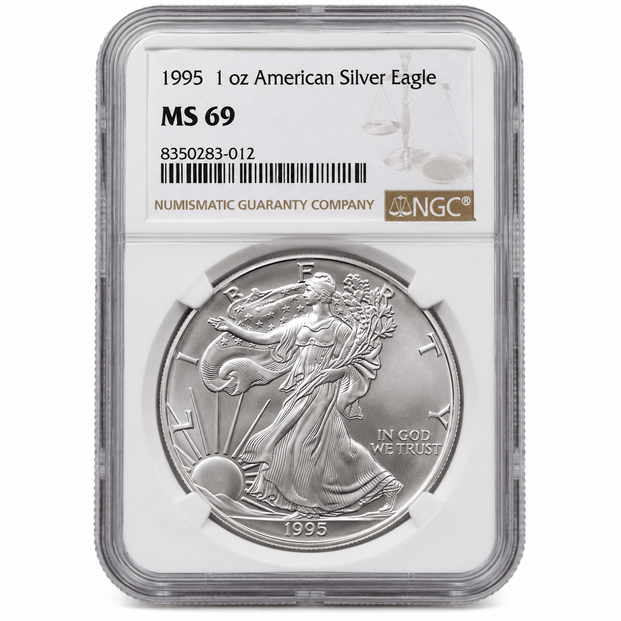 1996 1 OZ AMERICAN SILVER EAGLE NGC69