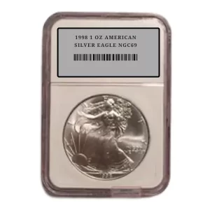 1998 1 OZ AMERICAN SILVER EAGLE NGC69