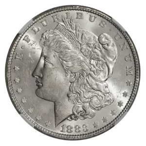 1883 $1 SILVER MORGAN NGC63