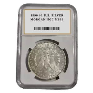 1890 $1 U.S. SILVER MORGAN NGC MS64