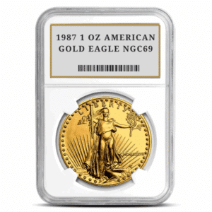1987 1 OZ AMERICAN GOLD EAGLE NGC69