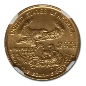 1987 1/10 OZ AMERICAN GOLD EAGLE NGC70