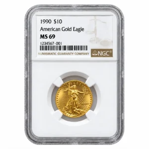 1990 1/4 OZ AMERICAN GOLD EAGLE NGC69