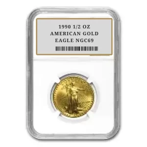 1990 1/2 OZ AMERICAN GOLD EAGLE NGC69