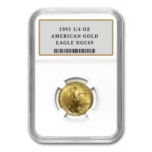 1991 1/4 OZ AMERICAN GOLD EAGLE NGC69