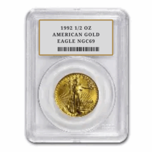 1992 1/2 OZ AMERICAN GOLD EAGLE NGC69