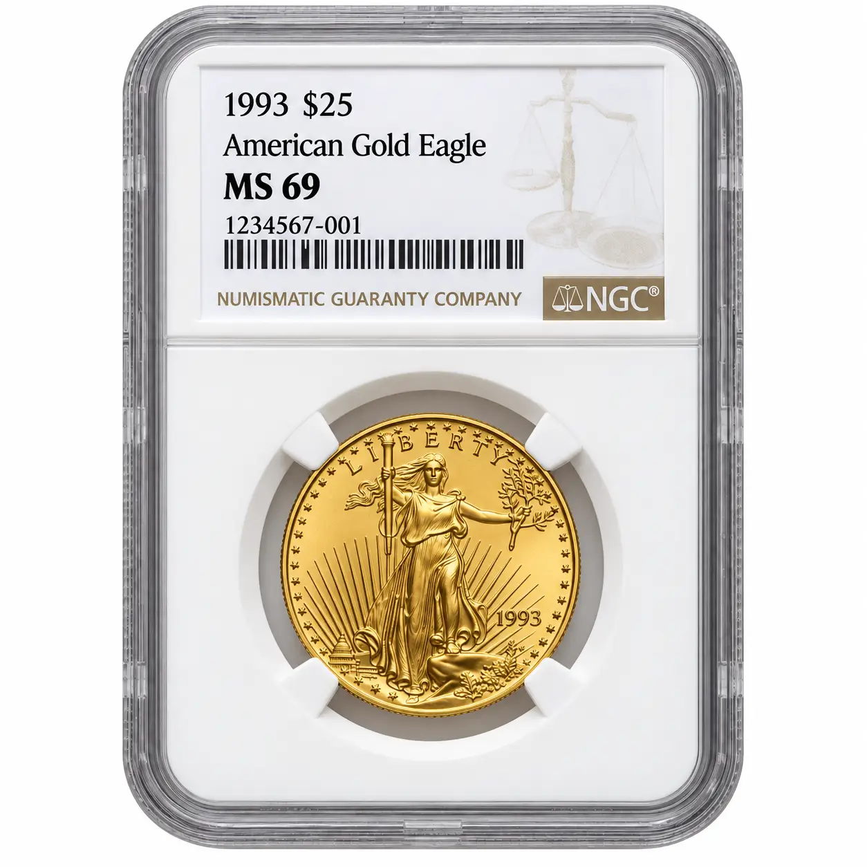 1993 1/2 OZ AMERICAN GOLD EAGLE NGC69
