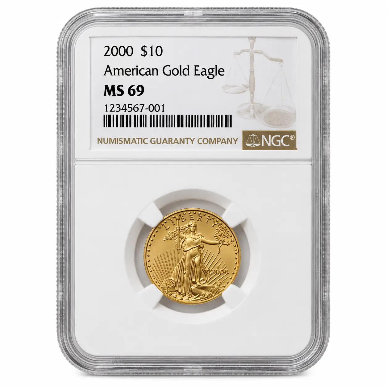 2000 1/4 OZ AMERICAN GOLD EAGLE NGC69