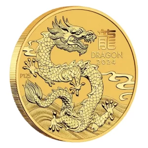 2025 1 OZ GOLD PERTH MINT DRAGON RECTANGULAR COIN