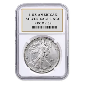 1 OZ AMERICAN SILVER EAGLE NGC PROOF 69