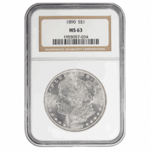 1890 $1 SILVER MORGAN NGC63
