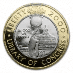 2000 $10 U.S. GOLD AND PLAT LIBRARY OF CONGRESS .25AU, .25PT