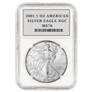 2001 1 OZ AMERICAN SILVER EAGLE NGC MS70