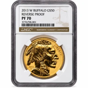 2013 1 OZ AMERICAN GOLD BUFFALO NGC70 PROOF REVERSE