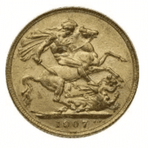 1/2 ENGLISH GOLD SOVEREIGN KING