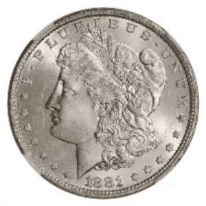 1881 $1 U.S. SILVER MORGAN NGC MS65