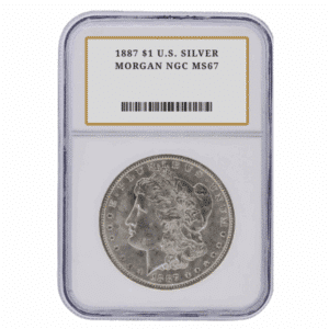 1887 $1 U.S. SILVER MORGAN NGC MS67