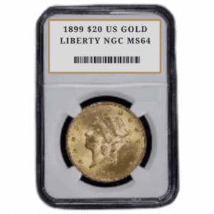 1899 $20 US GOLD LIBERTY NGC MS64