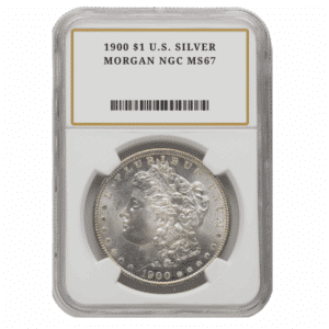 1900 $1 U.S. SILVER MORGAN NGC MS67